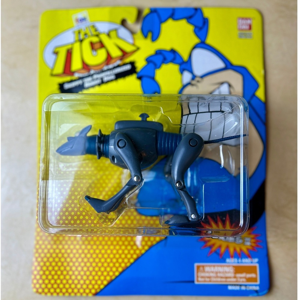 Bandai The Tick Skippy Robot Dog Action Figure Blue 1995 Series II Evil Doer